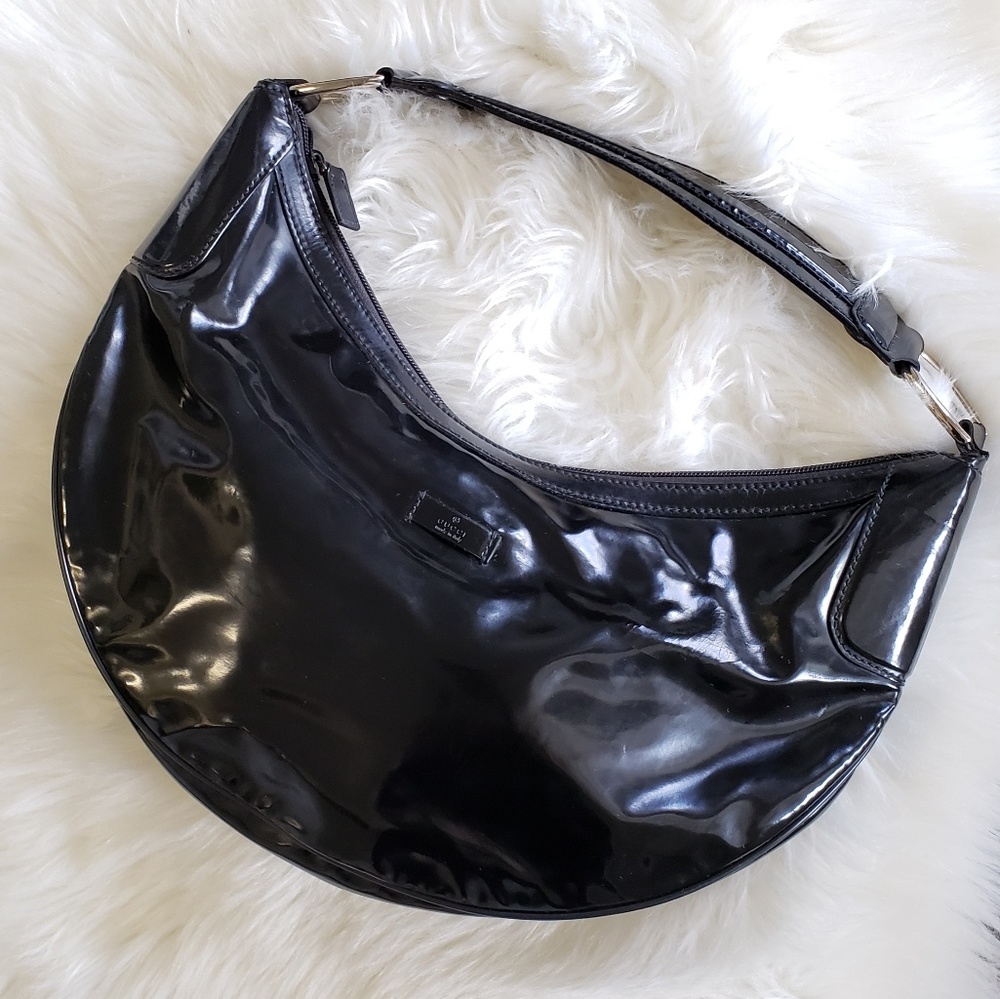 B2G1 Gucci Patent Leather Half Moon Shoulder Bag - Picture 2 of 8